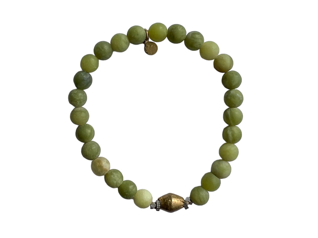 GREEN JADE gemstone thin bracelet