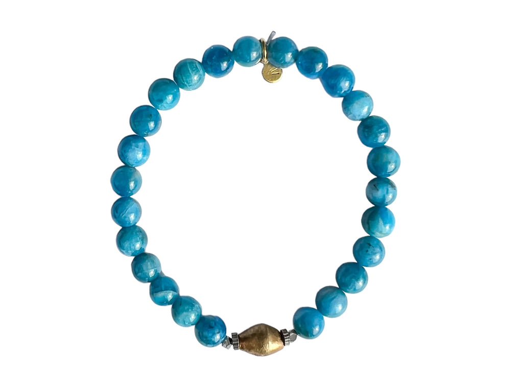 BLUE APATITE gemstone thin bracelet